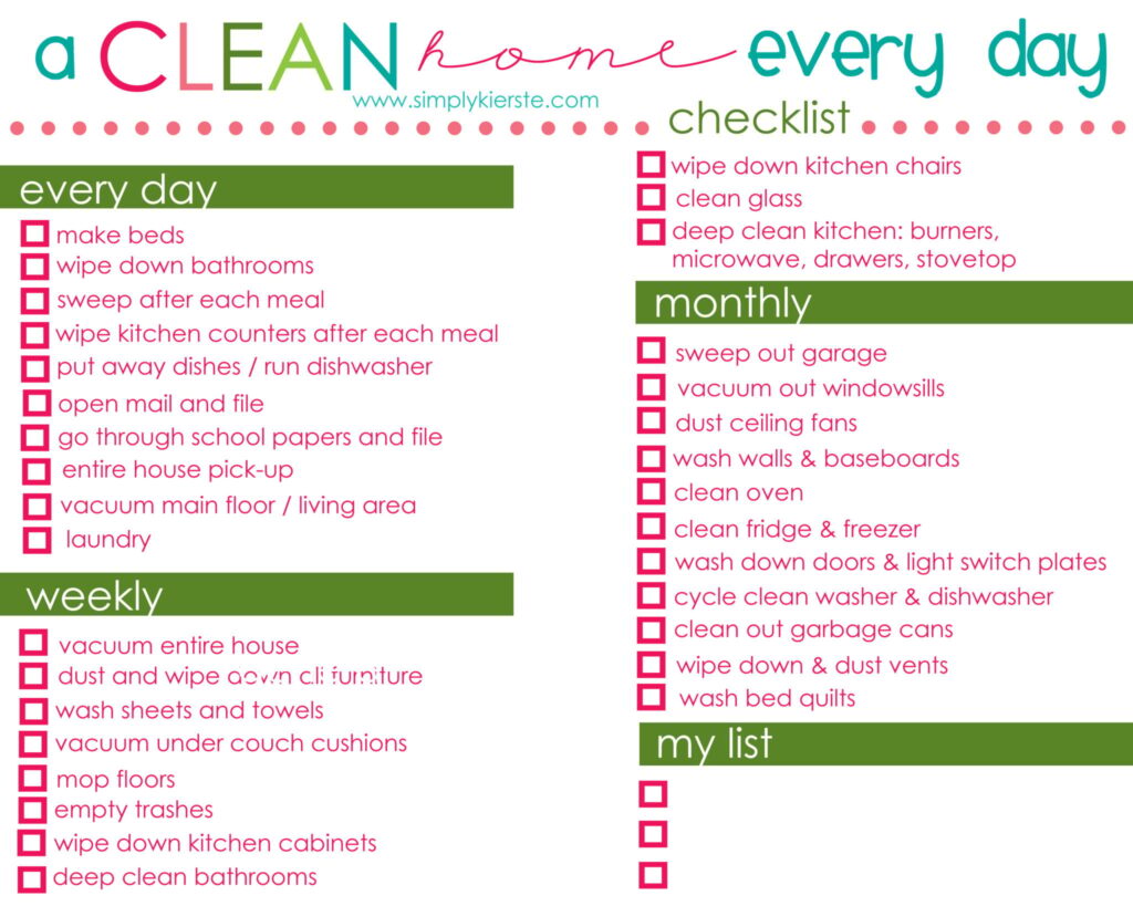10 chores to keep your home clean and organized
