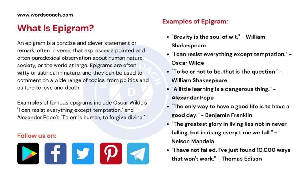 10 examples of epigram that inspire thought and wit