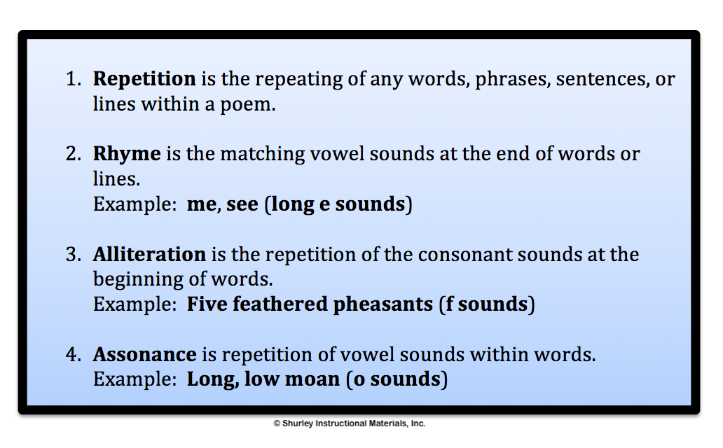 10 examples of sound devices that enhance literature