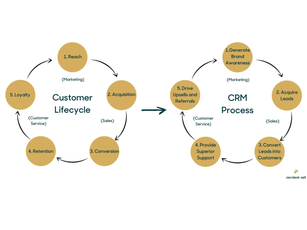 a companys crm cycle and system key examples