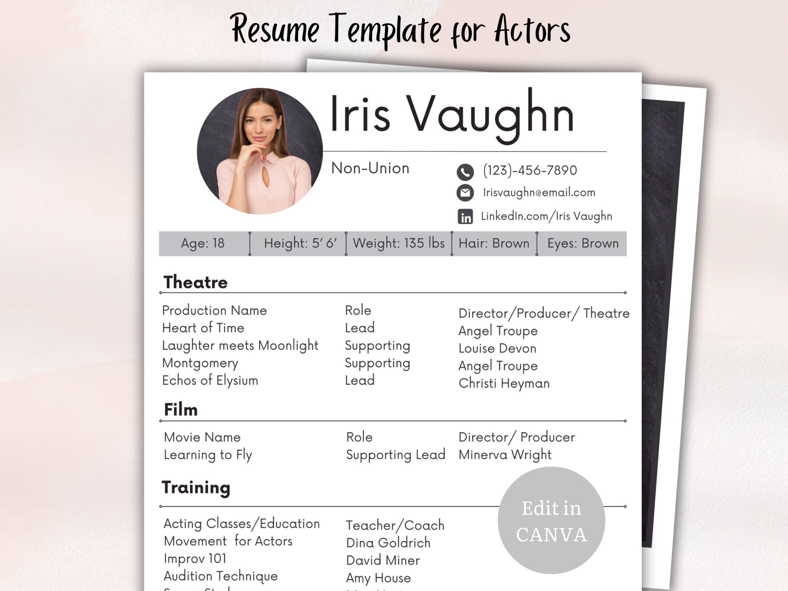 actor resume examples to land your next audition scaled