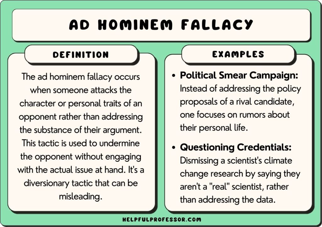 ad hominem examples in movies that define character dynamics