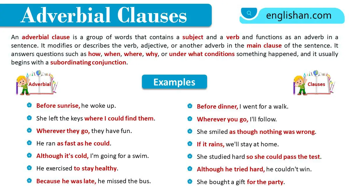 adverbial clause examples to enhance your writing
