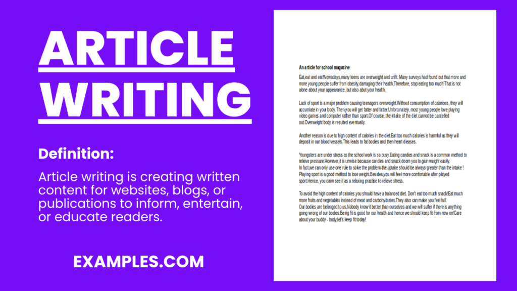 article examples to enhance your writing skills