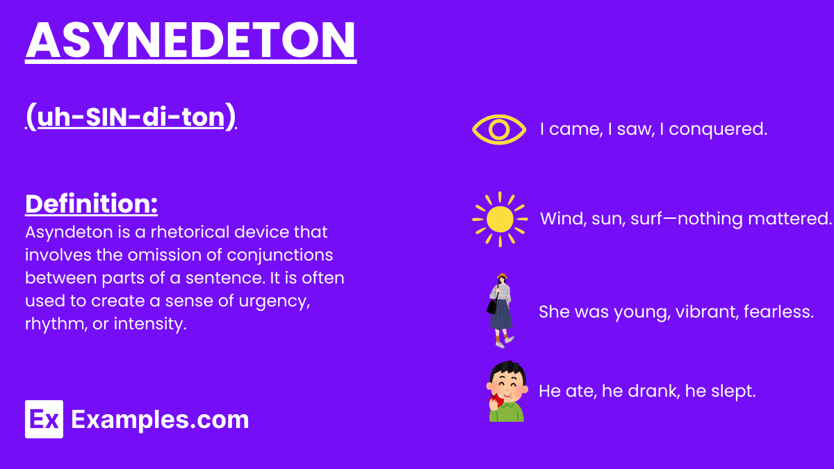 asyndeton examples that enhance communication
