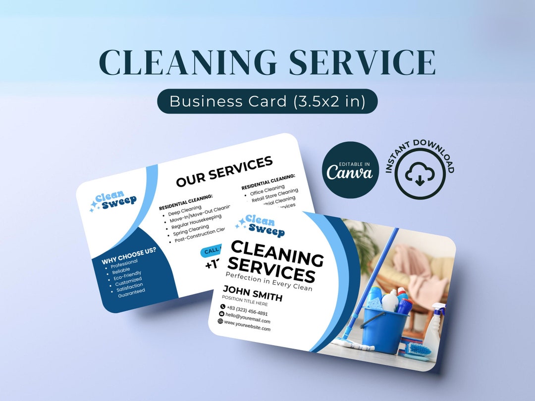 business cards cleaning services for a professional image