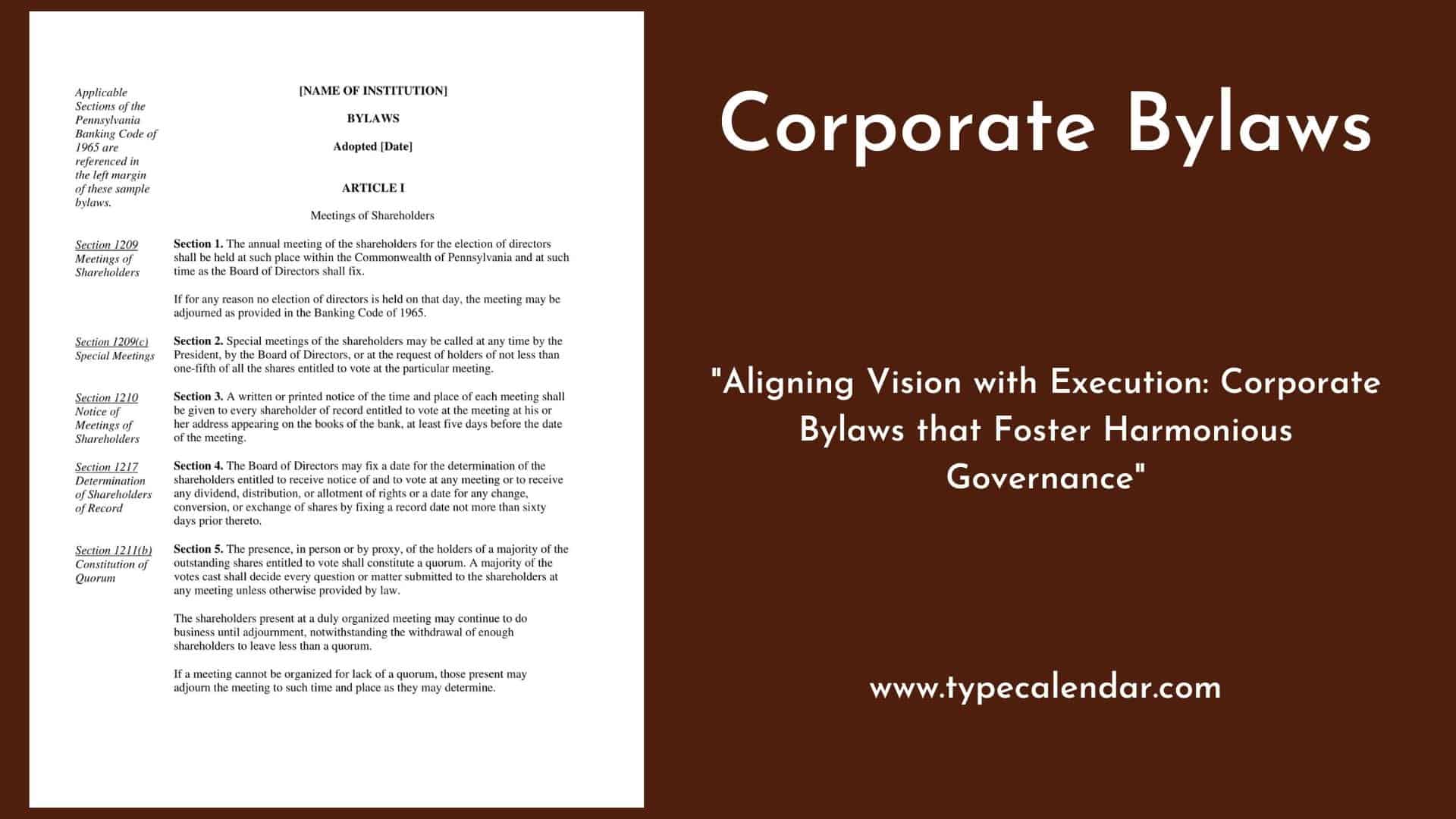 bylaws template examples for your organization
