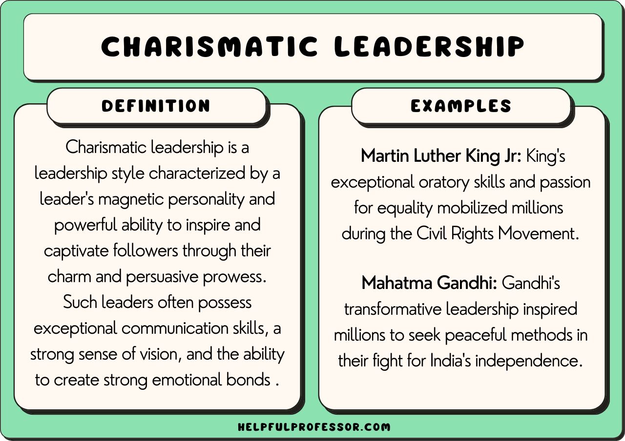 charismatic authority examples that inspire change