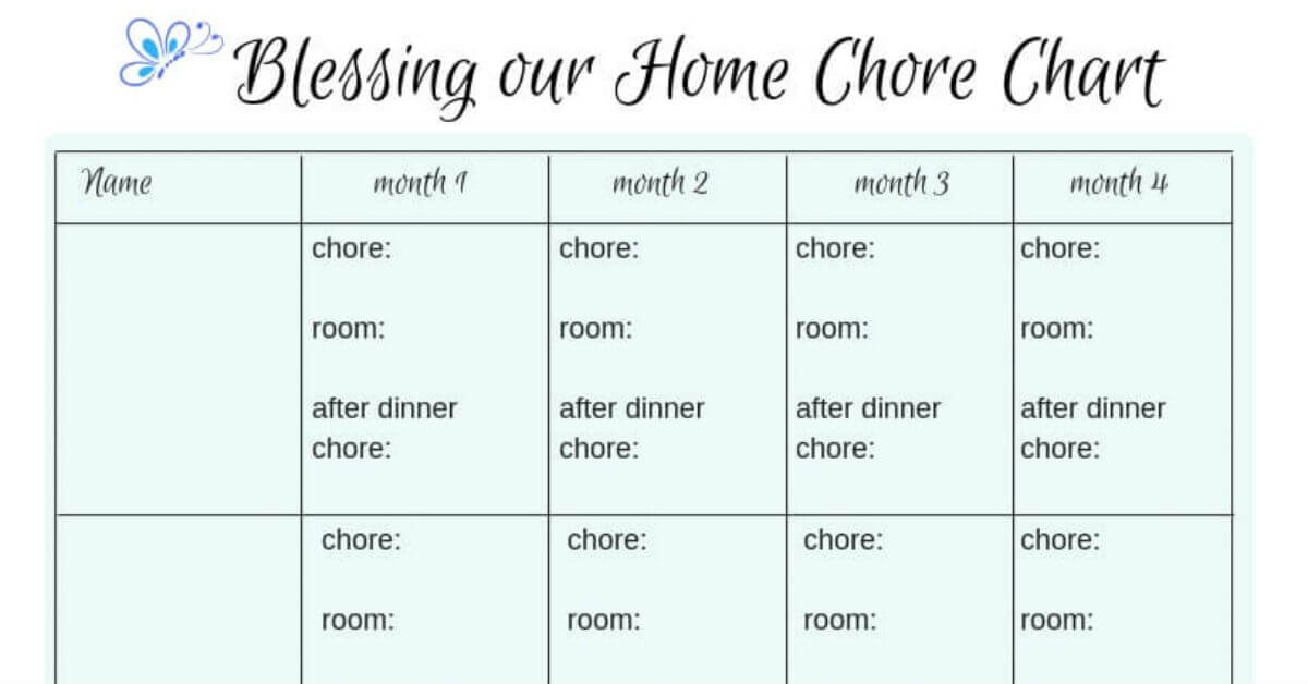 chore chart examples for a harmonious home