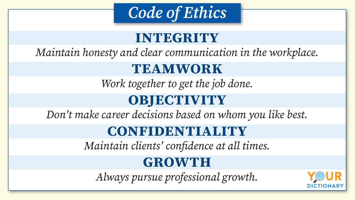 code of ethics examples for organizations