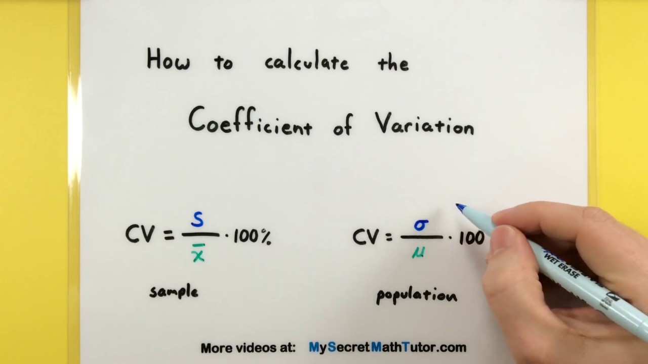 coefficient of variation formula with examples
