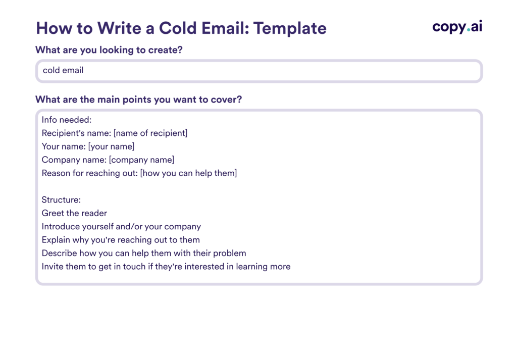 cold email template examples for better outreach