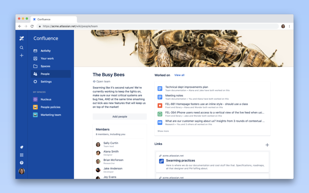 confluence page examples for better team collaboration
