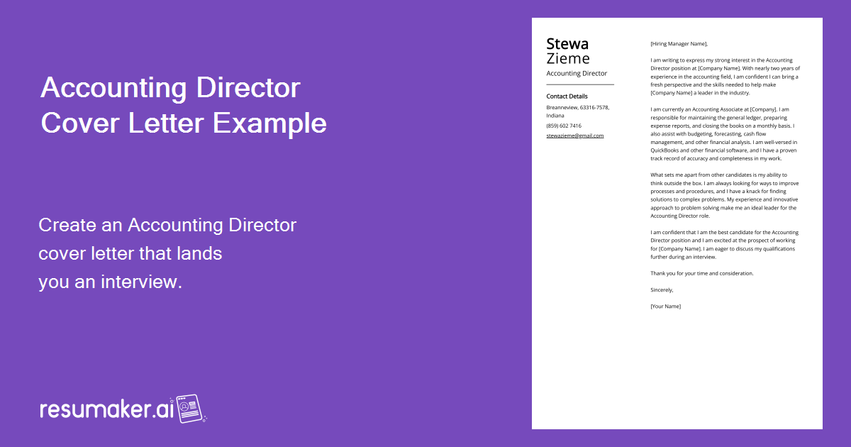 director of accounting cover letter examples to inspire you