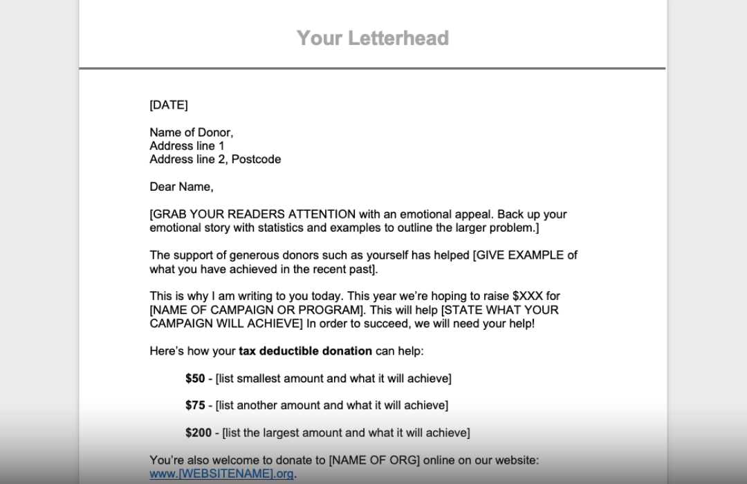 donation letter examples to boost fundraising
