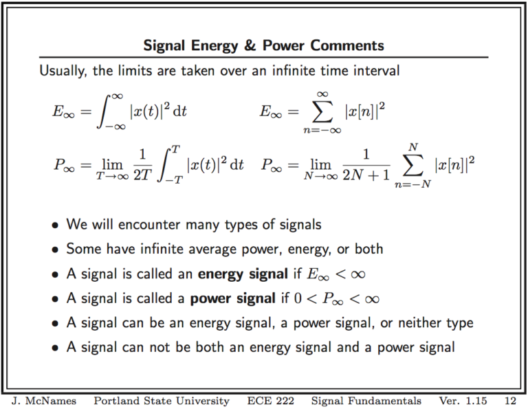 Energy vs. Power Signals: Key Differences and Examples