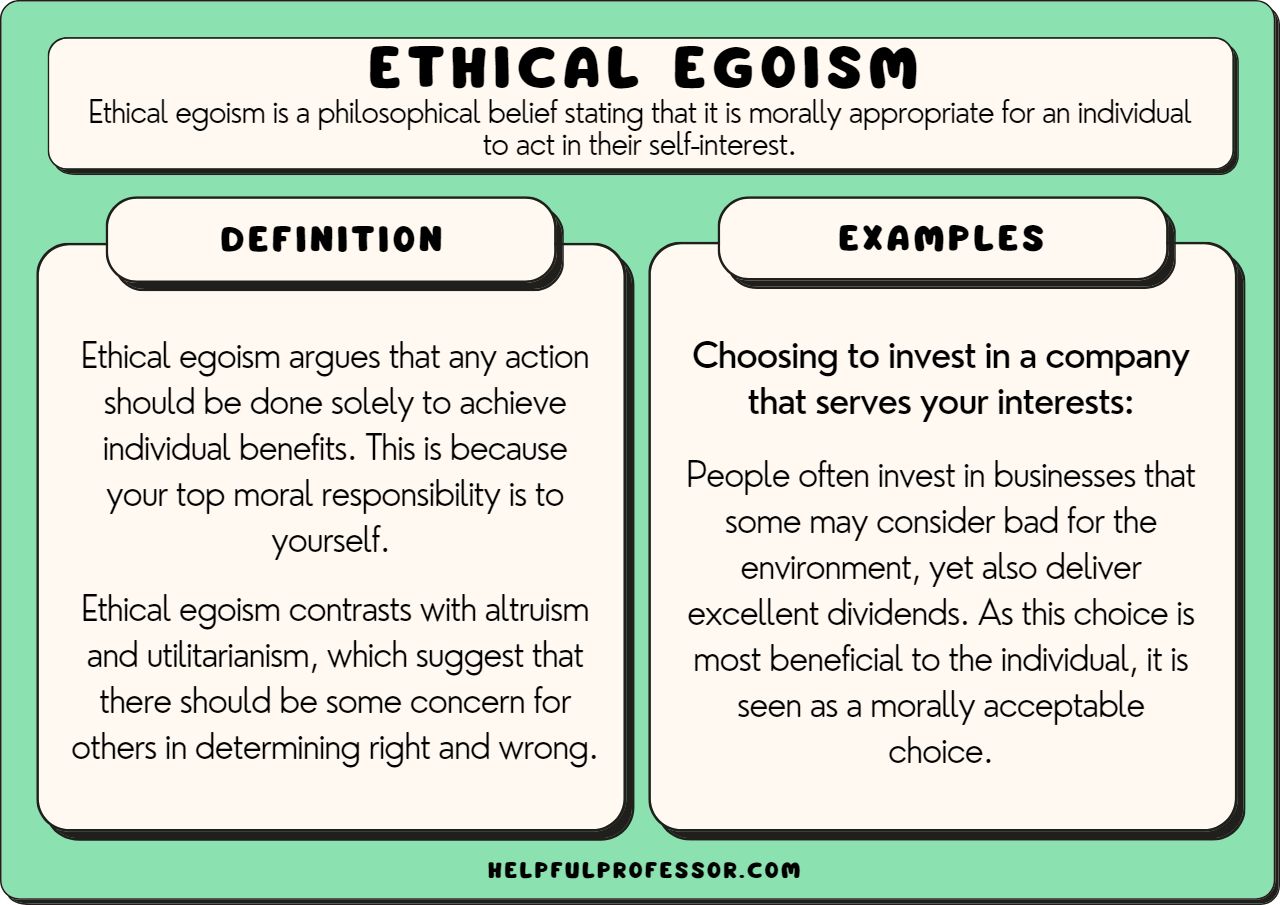 ethical egoism examples that benefit society