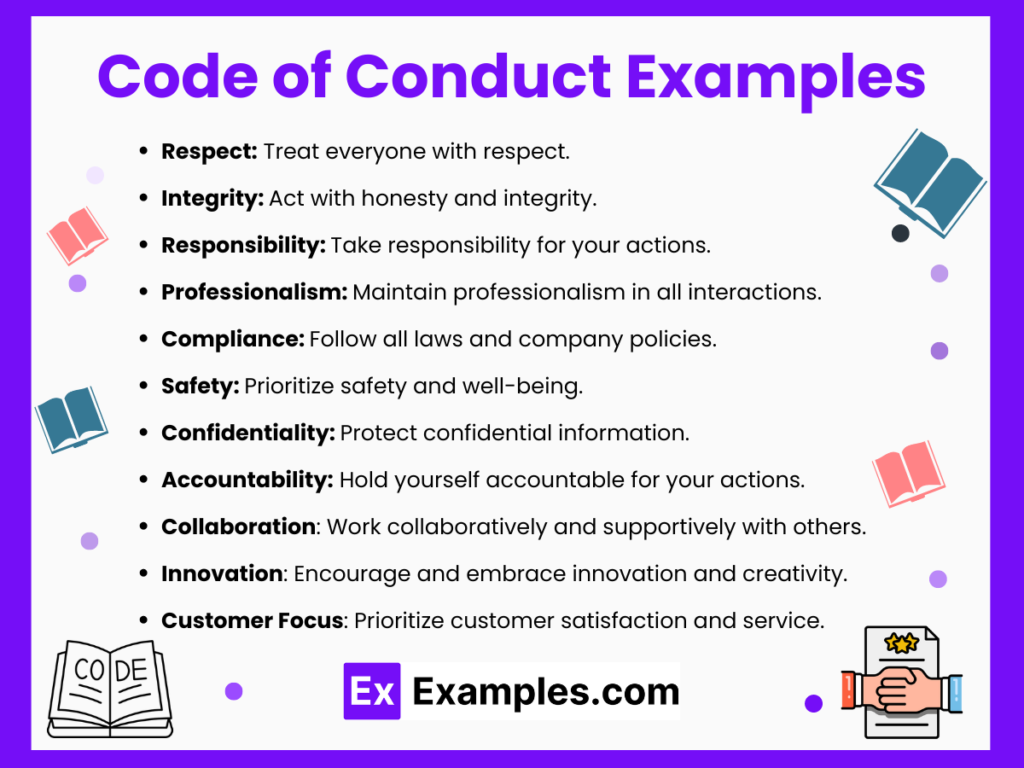 examples of a code of conduct for organizations