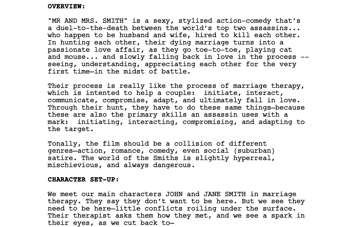 examples of a strong film treatment explained