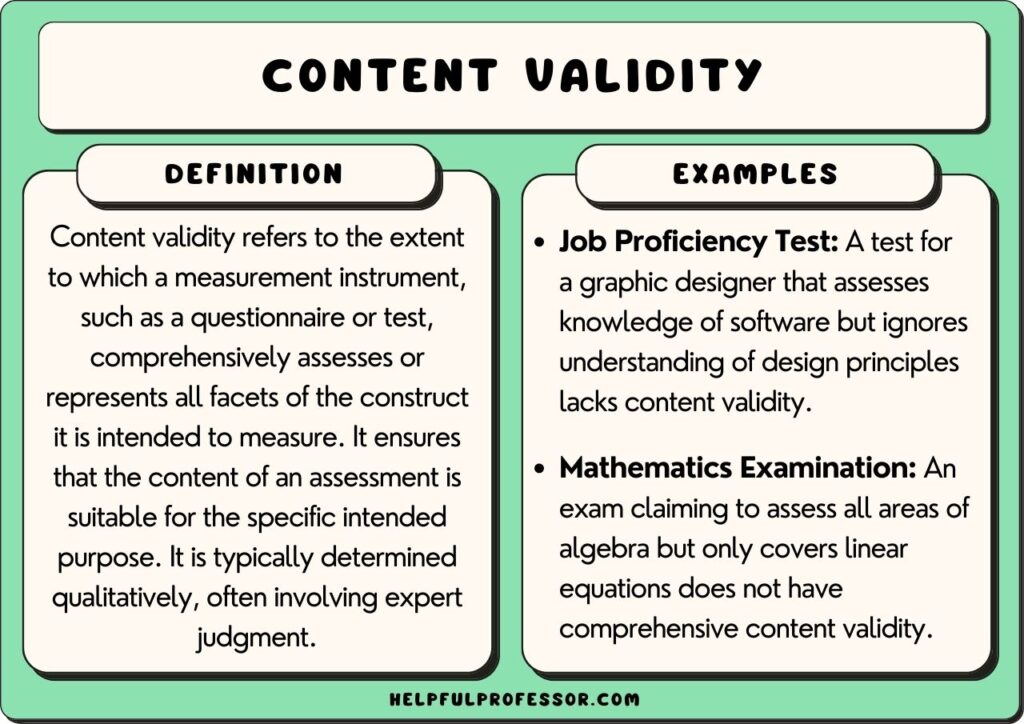 examples of a test for accurate assessment