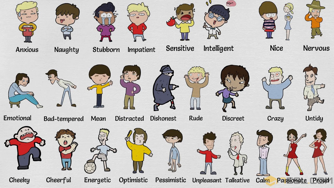 examples of adjectives used to describe personality traits