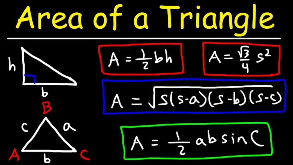 examples of area of triangle with 3 sides explained