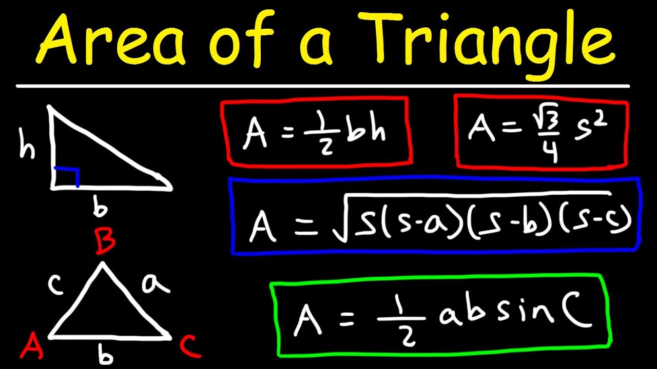 examples of area of triangle with 3 sides explained