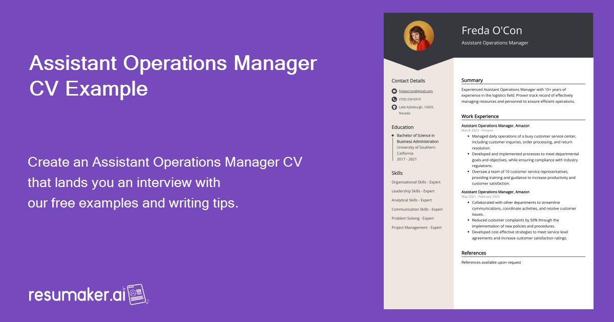 examples of assistant manager of operations cvs