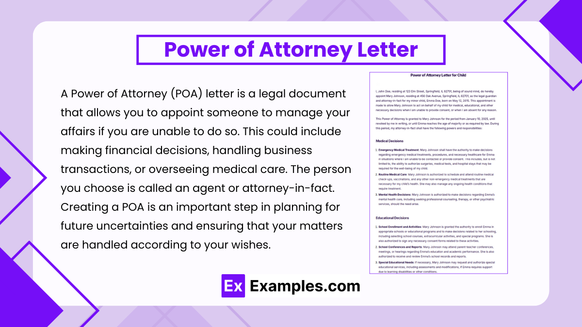 examples of attorney power letters and their uses