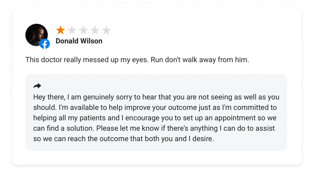 examples of bad doctor reviews and their impact