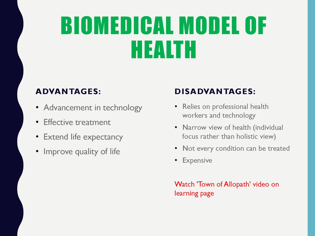 examples of biomedical model of health explained