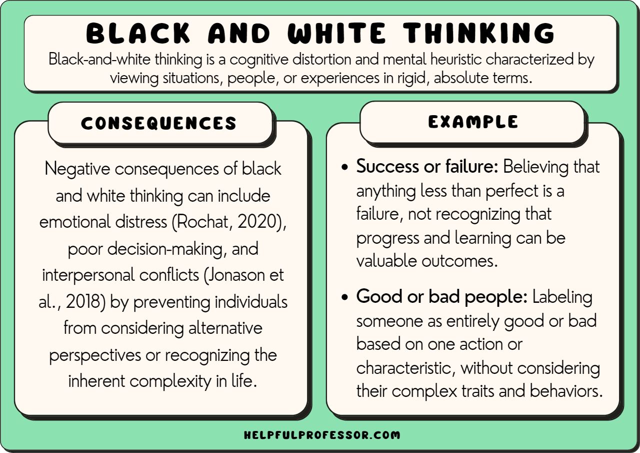 examples of black and white thinking in everyday life