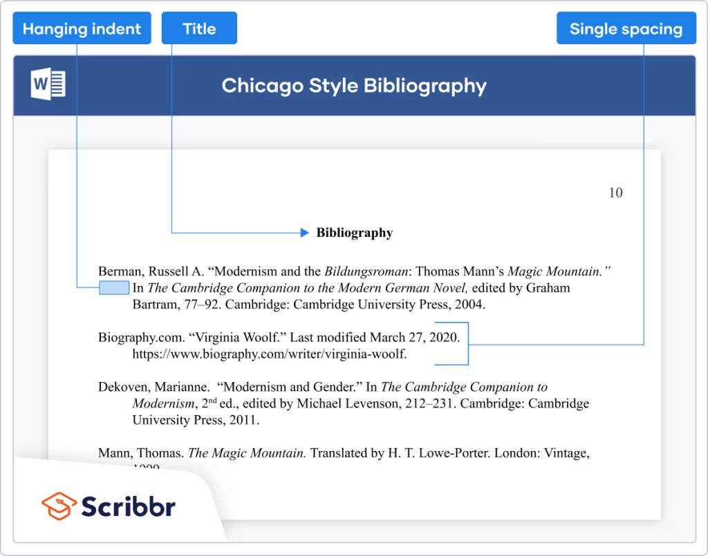 examples of chicago style bibliography for academic writing