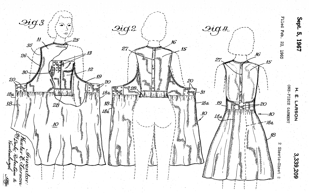 examples of clothing patents in fashion industry