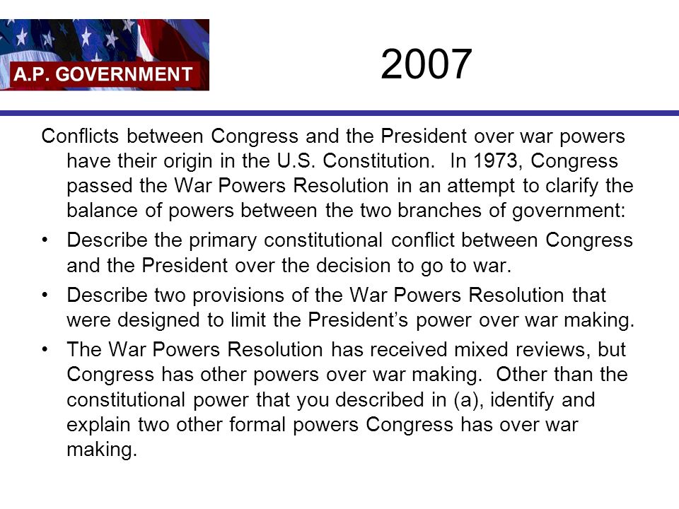 examples of conflict between the president and congress