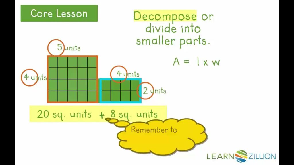 examples of decomposing composite figures to find area