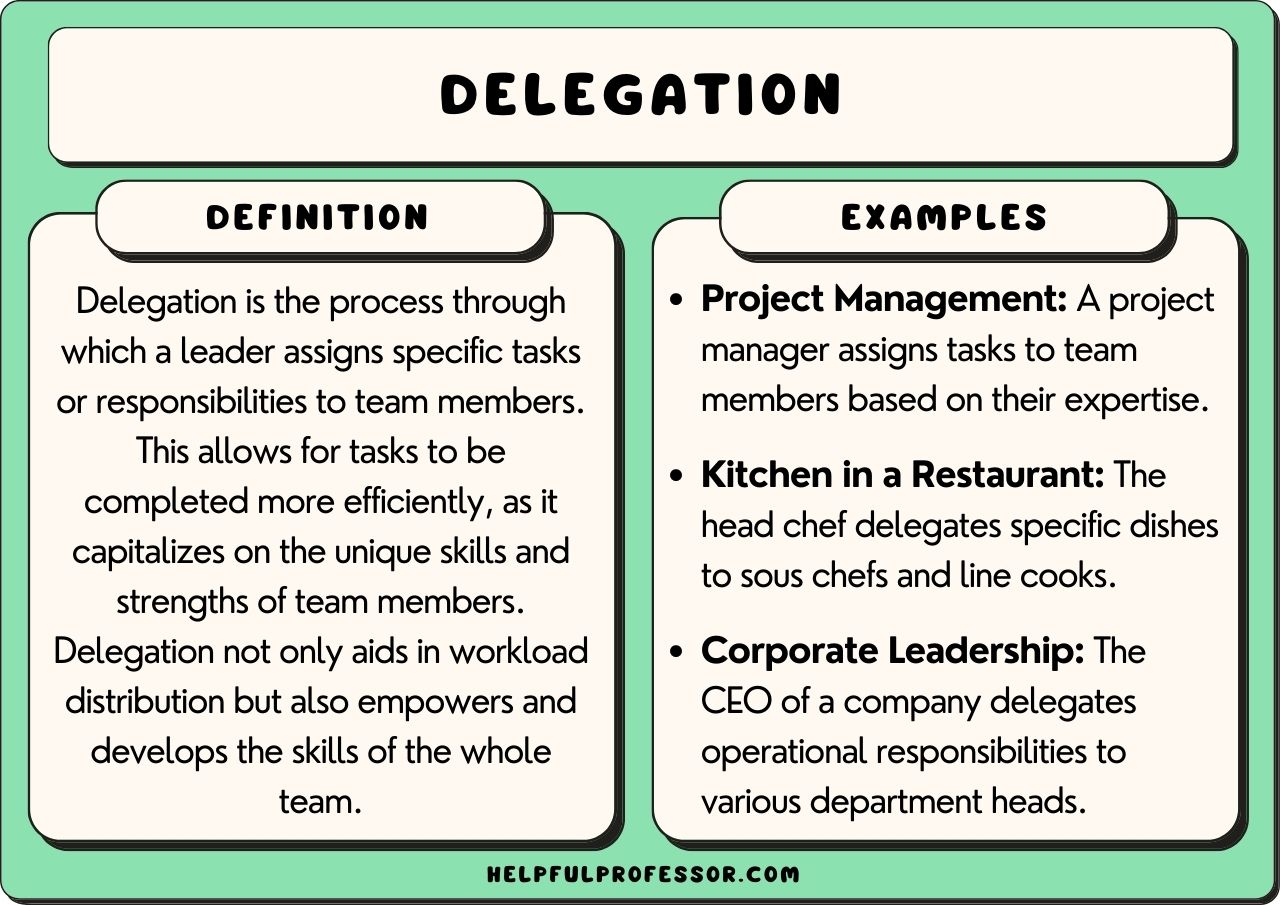 examples of delegation of authority in leadership