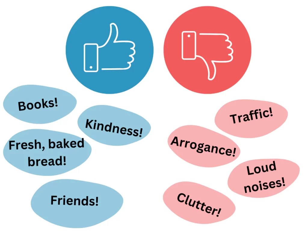 examples of dislikes in daily life
