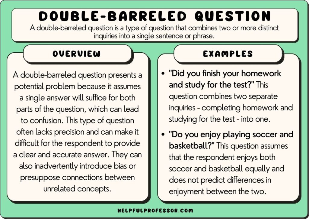 examples of double barreled questions and their impact