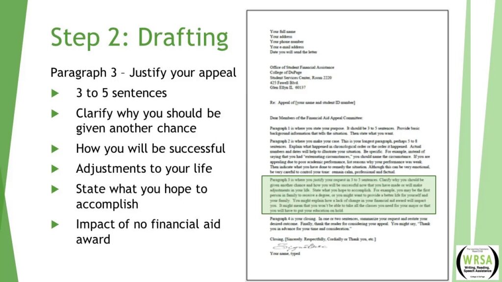 examples of effective appeal letters for financial aid