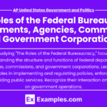 examples of federal agencies and their roles
