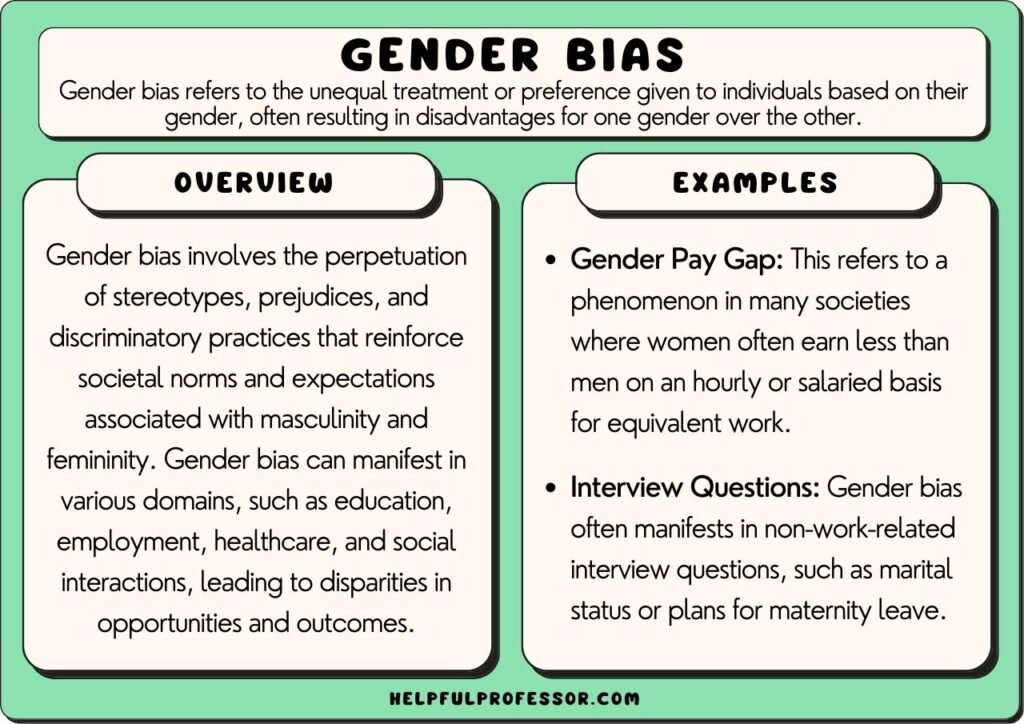 examples of gender bias in everyday life