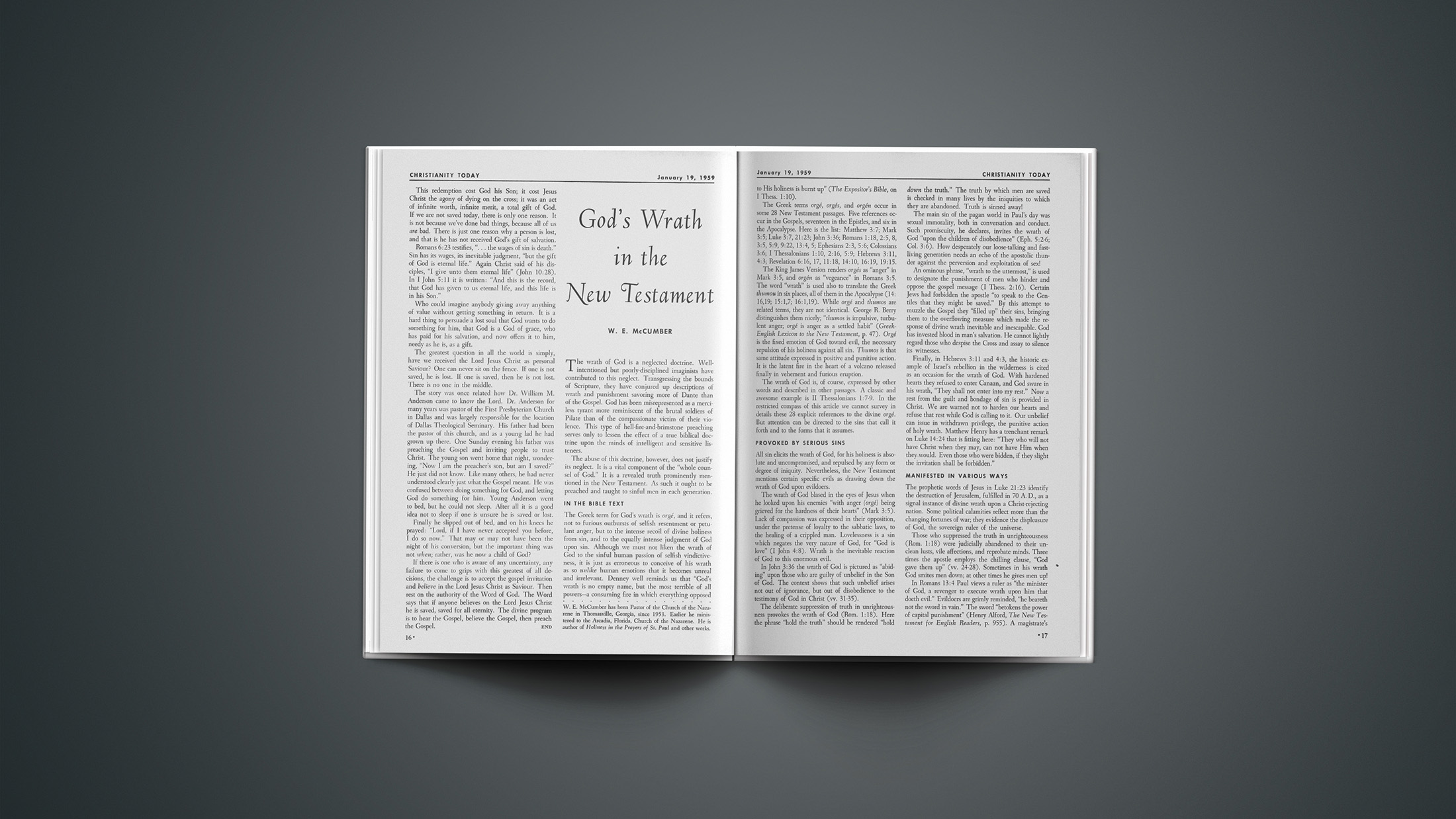 examples of gods wrath in the new testament
