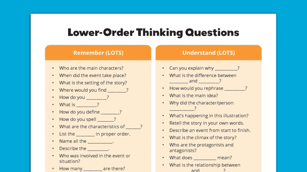 examples of higher order thinking in everyday life