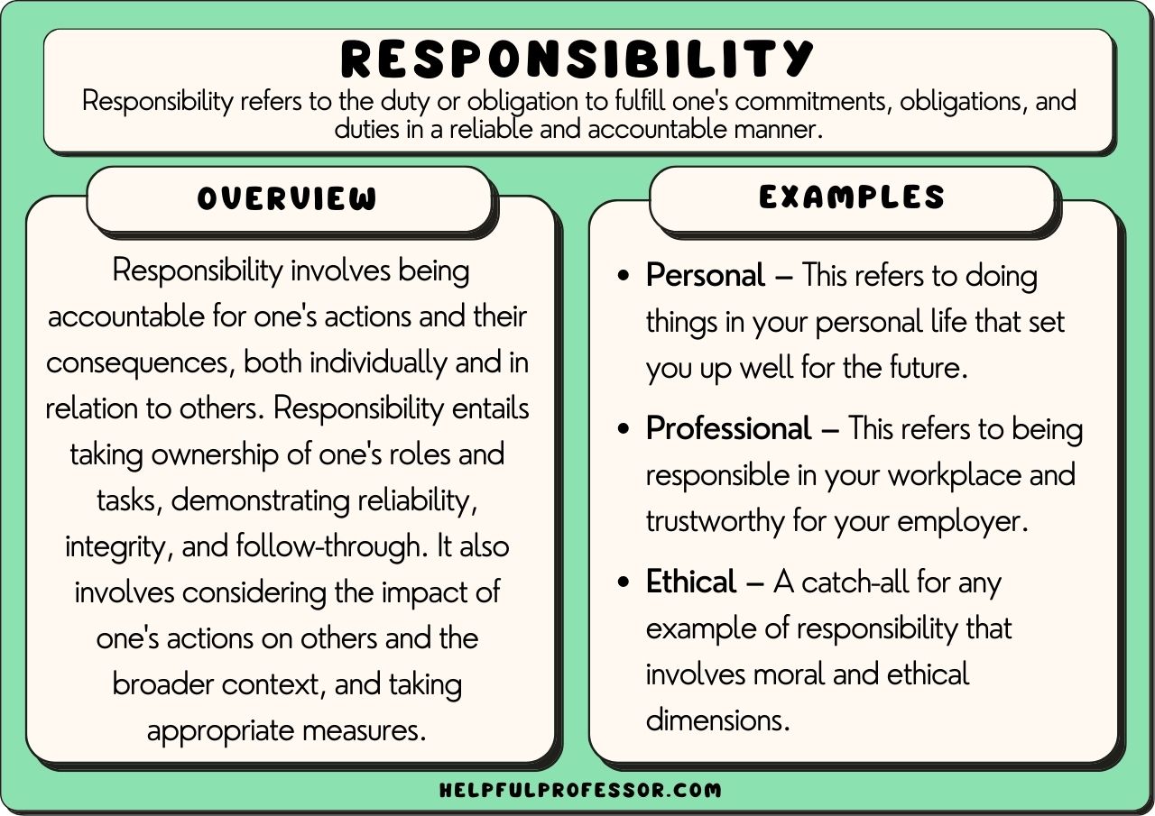 examples of how to be responsible in life