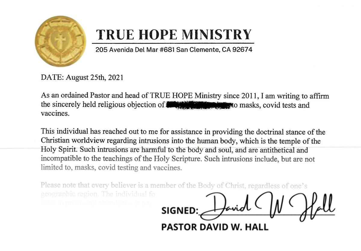examples of how to get religious exemption for vaccines