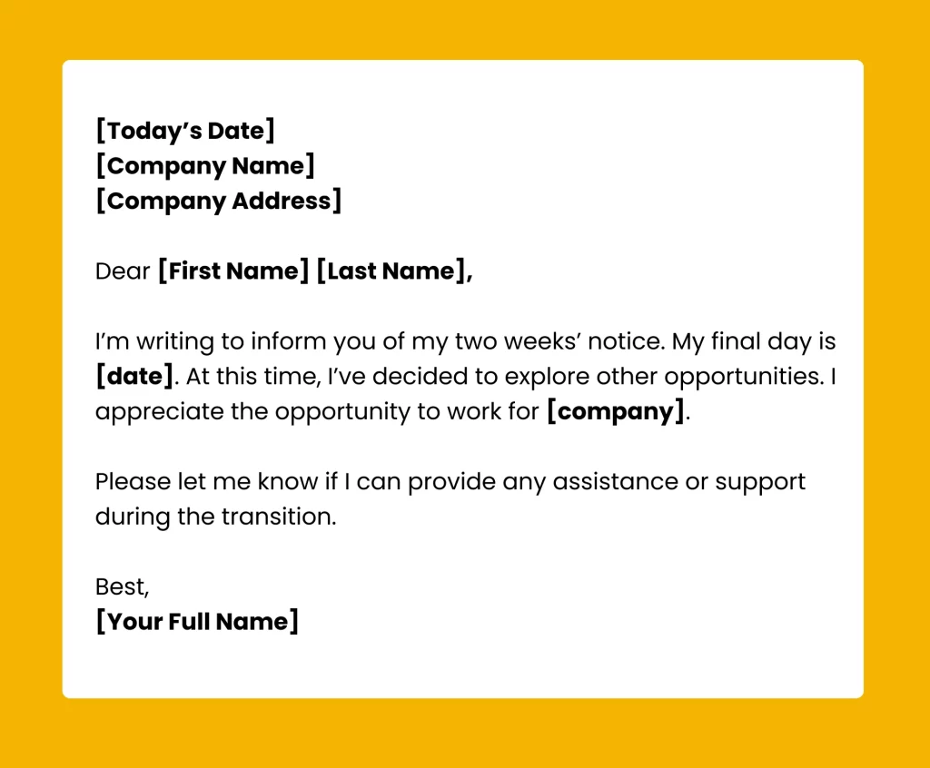 examples of how to write a 2 week notice effectively