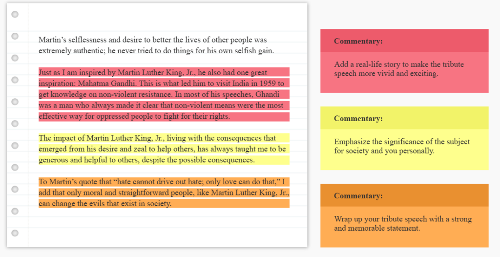 examples of how to write a tribute speech effectively