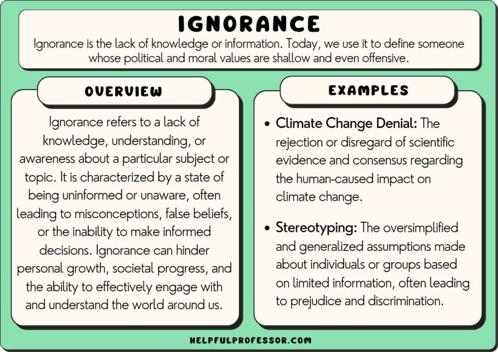 examples of ignorant behaviour you should know