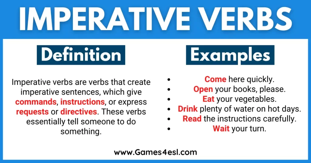 examples of imperative verbs in communication